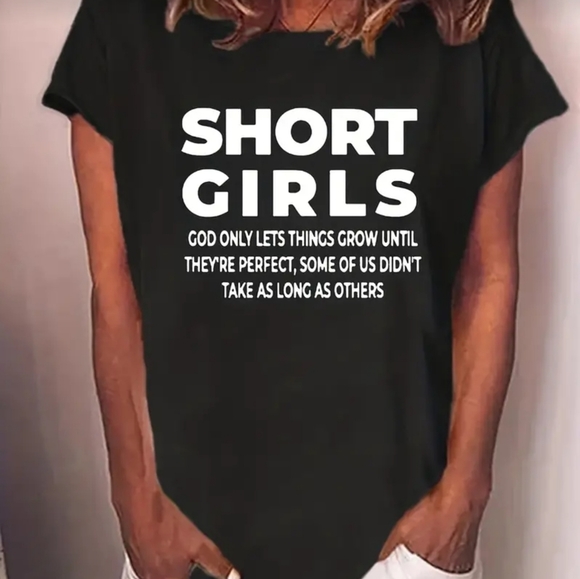 Short girls, black and white, new T-shirt, multiple sizes & and colors available - Picture 1 of 6